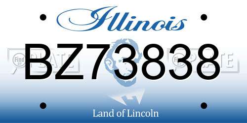 BZ73838 Illinois License Plate