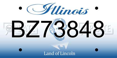 BZ73848 Illinois License Plate