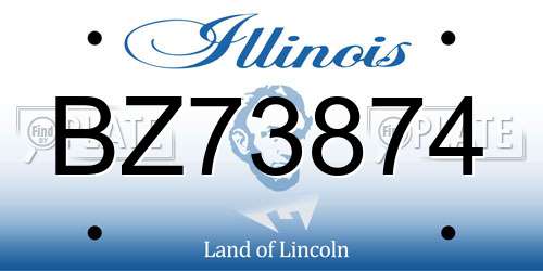 BZ73874 Illinois License Plate