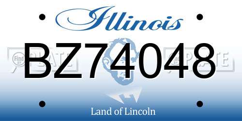BZ74048 Illinois License Plate