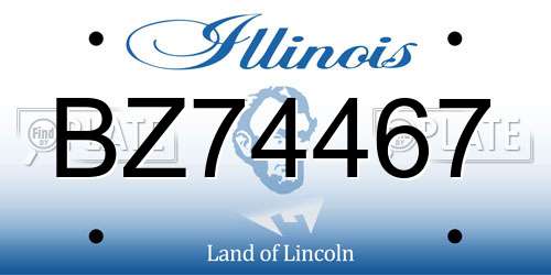 BZ74467 Illinois License Plate