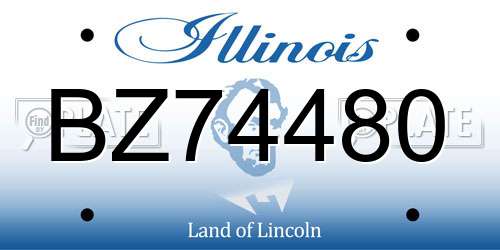 BZ74480 Illinois License Plate