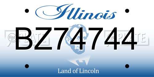 BZ74744 Illinois License Plate