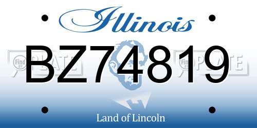 BZ74819 Illinois License Plate