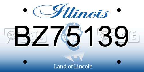 BZ75139 Illinois License Plate