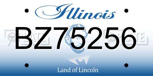 BZ75256 Illinois License Plate