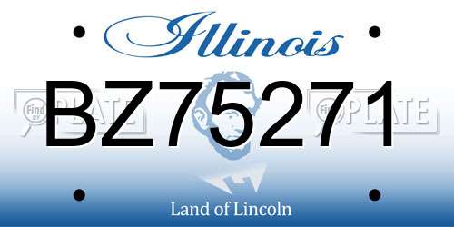 BZ75271 Illinois License Plate