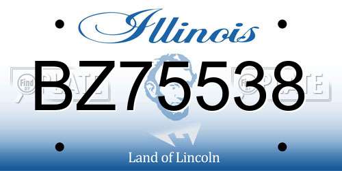 BZ75538 Illinois License Plate