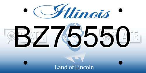 BZ75550 Illinois License Plate