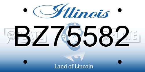 BZ75582 Illinois License Plate