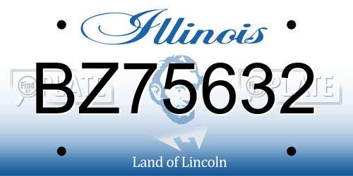 BZ75632 Illinois License Plate
