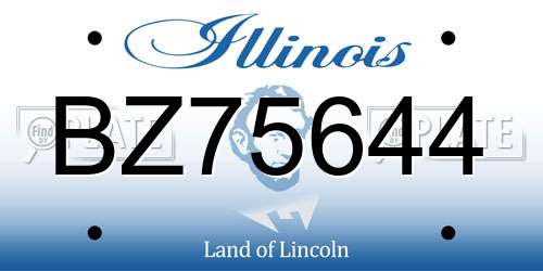 BZ75644 Illinois License Plate