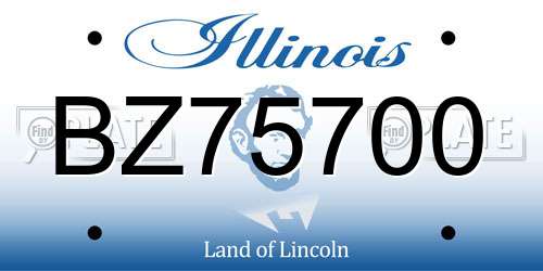 BZ75700 Illinois License Plate