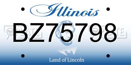 BZ75798 Illinois License Plate
