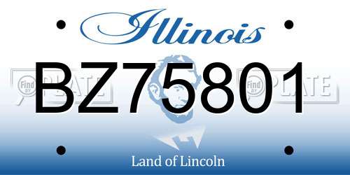 BZ75801 Illinois License Plate