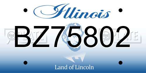 BZ75802 Illinois License Plate