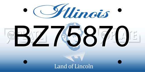 BZ75870 Illinois License Plate
