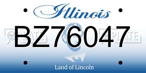 BZ76047 Illinois License Plate