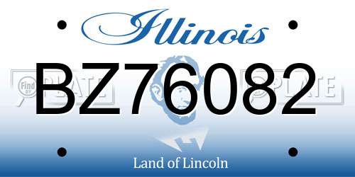 BZ76082 Illinois License Plate
