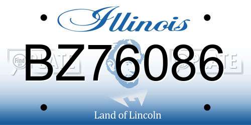 BZ76086 Illinois License Plate