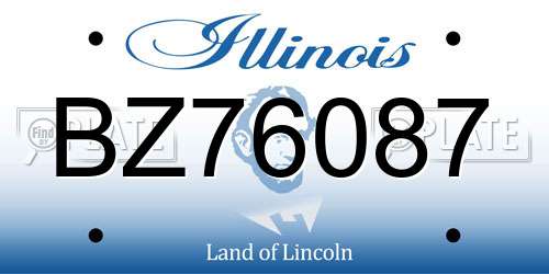 BZ76087 Illinois License Plate