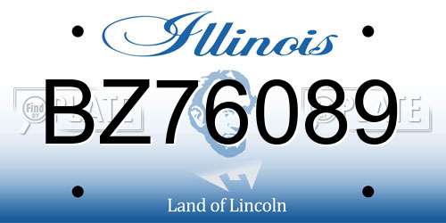 BZ76089 Illinois License Plate