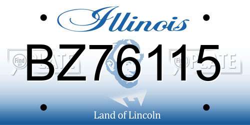 BZ76115 Illinois License Plate