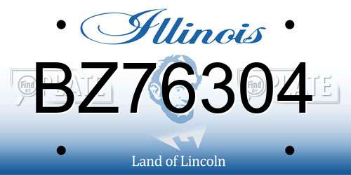 BZ76304 Illinois License Plate