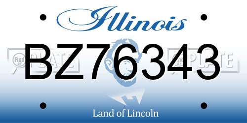 BZ76343 Illinois License Plate