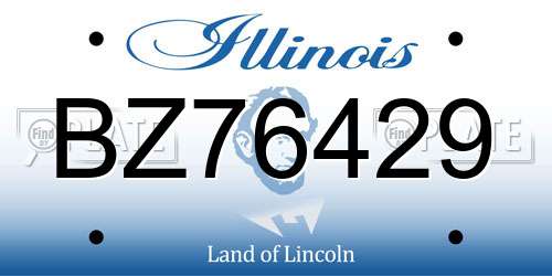 BZ76429 Illinois License Plate