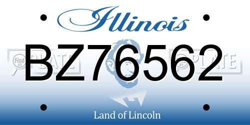 BZ76562 Illinois License Plate