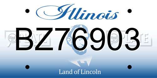 BZ76903 Illinois License Plate