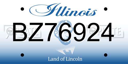 BZ76924 Illinois License Plate
