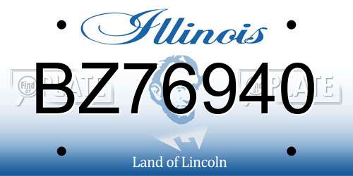 BZ76940 Illinois License Plate