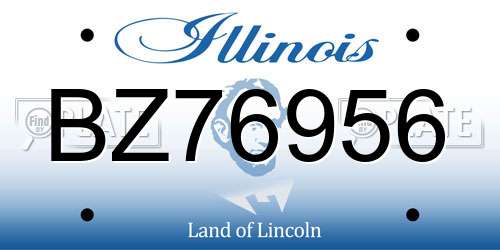 BZ76956 Illinois License Plate
