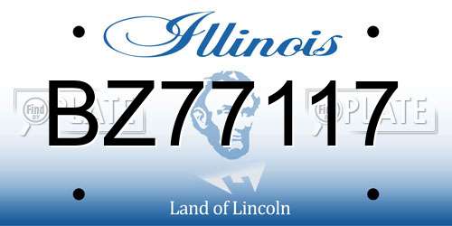 BZ77117 Illinois License Plate