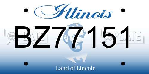 BZ77151 Illinois License Plate