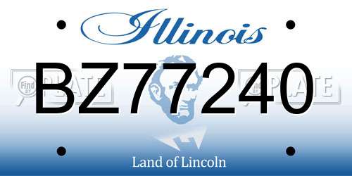 BZ77240 Illinois License Plate