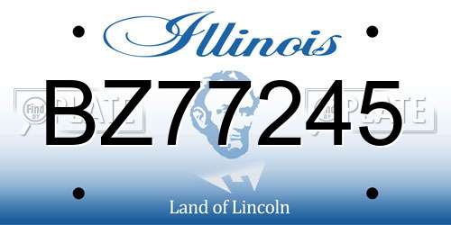 BZ77245 Illinois License Plate