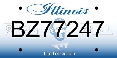 BZ77247 Illinois License Plate