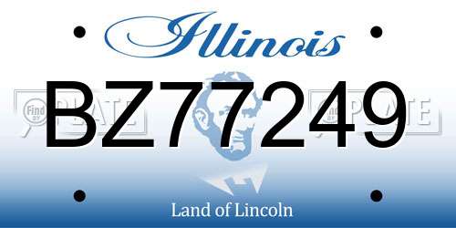 BZ77249 Illinois License Plate
