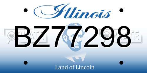 BZ77298 Illinois License Plate