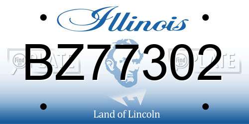 BZ77302 Illinois License Plate