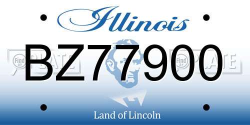 BZ77900 Illinois License Plate