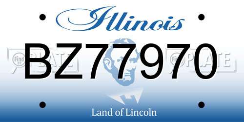 BZ77970 Illinois License Plate