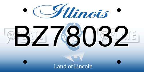 BZ78032 Illinois License Plate