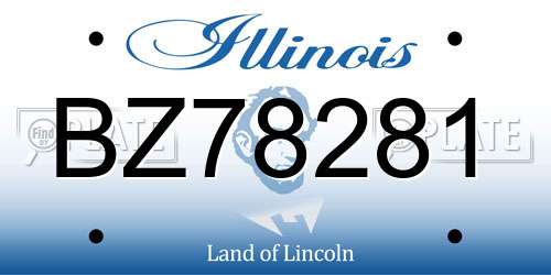 BZ78281 Illinois License Plate