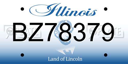 BZ78379 Illinois License Plate