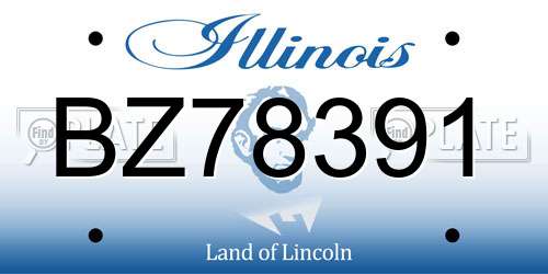 BZ78391 Illinois License Plate