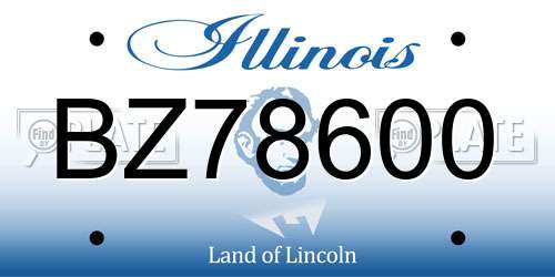 BZ78600 Illinois License Plate